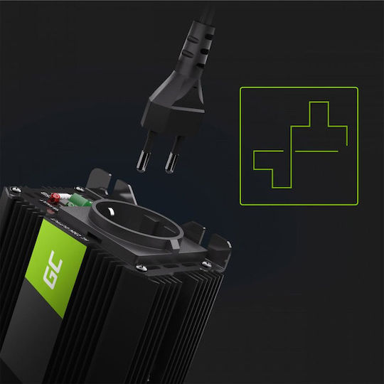 Green Cell Pro Green Auto-Stromwandler Trotopoiimenou Hmitonou 1000W Für Die Umwandlung Von 12V Gleichstrom-Eingangsspannung In 230V AC Mit 1xUSB