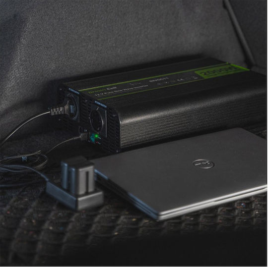 Green Cell Pro Green Auto-Stromwandler Trotopoiimenou Hmitonou 1000W Für Die Umwandlung Von 12V Gleichstrom-Eingangsspannung In 230V AC Mit 1xUSB