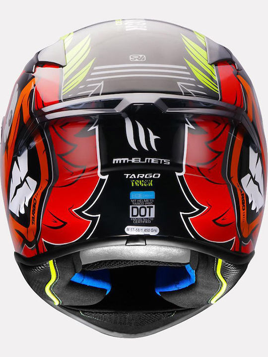 MT Targo Pro Truck A5 Full Face Helmet DOT / ECE 22.05 1450gr Red Gloss MTH000KRA379