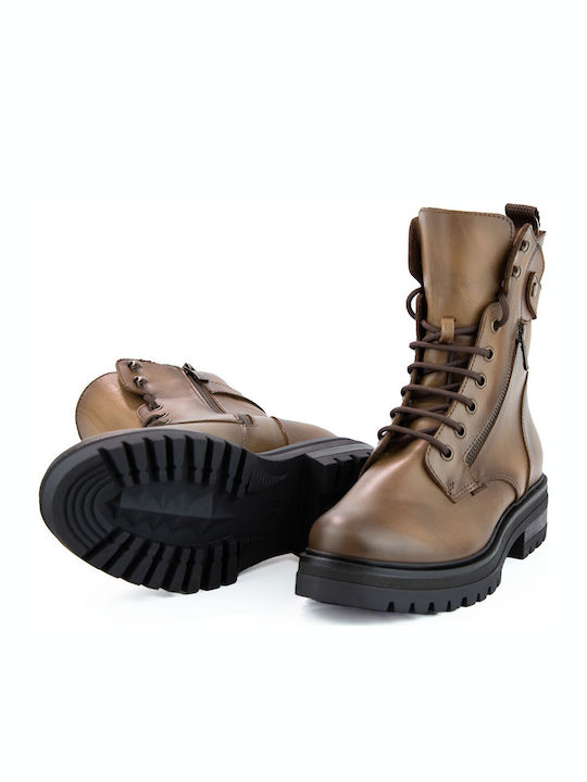 Leather Women's Ankle Boots Brown