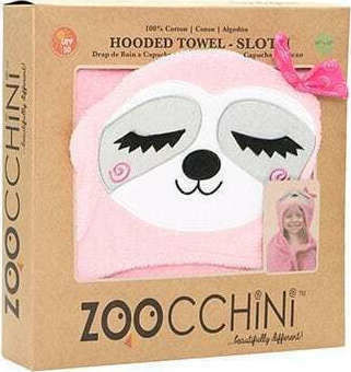 Zoocchini Baby-Badetuch mit Kapuzen Sadie The Sloth Rosa 127x55cm