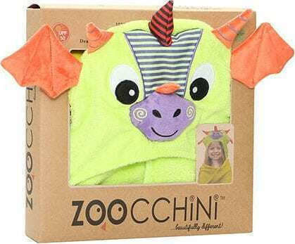 Zoocchini Baby Hooded Bath Towel Drool The Dragon Yellow 127x55cm