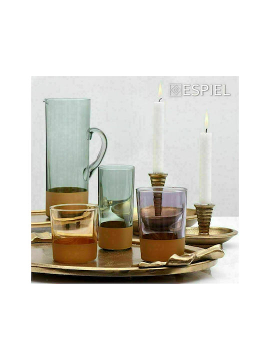 Espiel Amelie Set de pahare Whiskey din Sticlă Purple-Gold 380ml 6buc