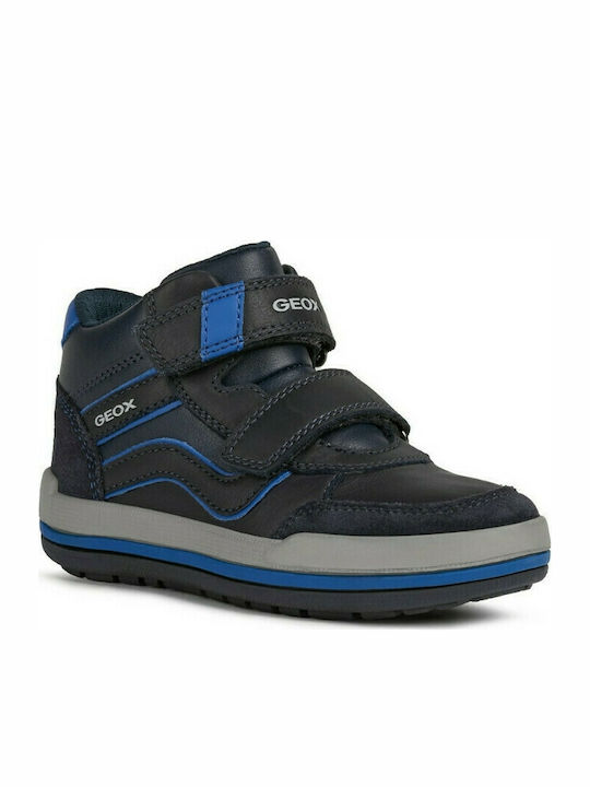 Geox Παιδικά Sneakers High Ανατομικά με Σκρατς για Αγόρι Navy Μπλε