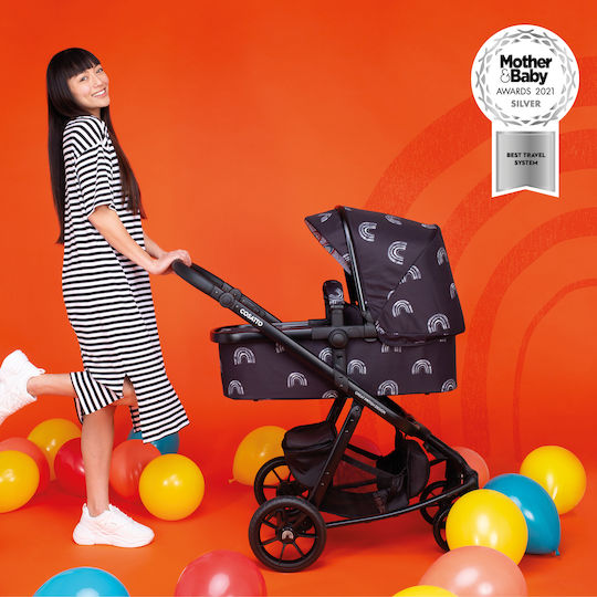 Cosatto Giggle Quad Adjustable 2 in 1 Baby Stroller Suitable for Newborn Night Rainbow