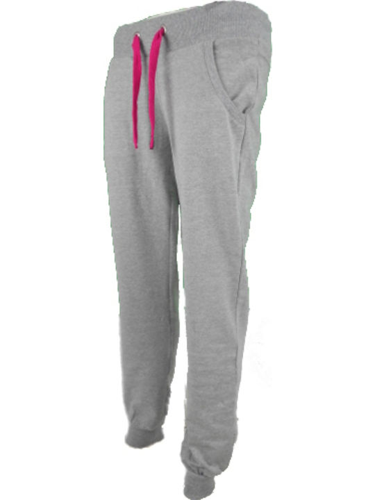 Paco & Co Women's Jogger Sweatpants Grey/Fuchsia