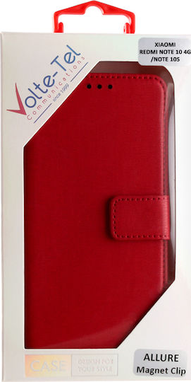 Volte-Tel Allure Magnet Brieftasche Synthetisches Leder Rot (Redmi Note 10 / 10s / Poco M5s)