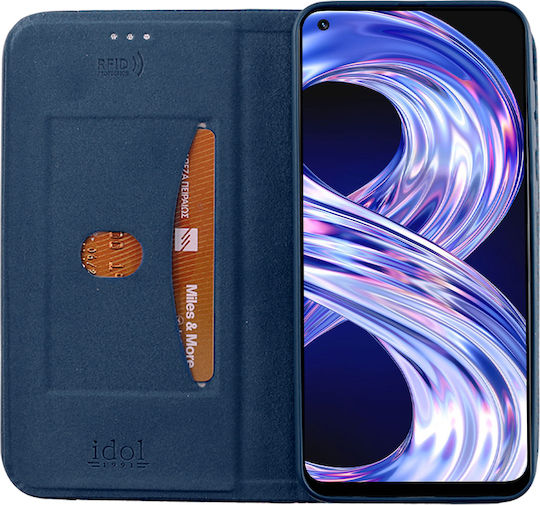 Idol 1991 Elite Anti-RFID Book Piele artificială Albastru (Realme 8 5G)