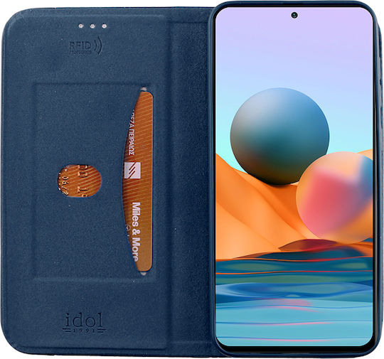 Idol 1991 Elite Anti Rfid Book Δερματίνης Μπλε (Redmi Note 10 Pro)