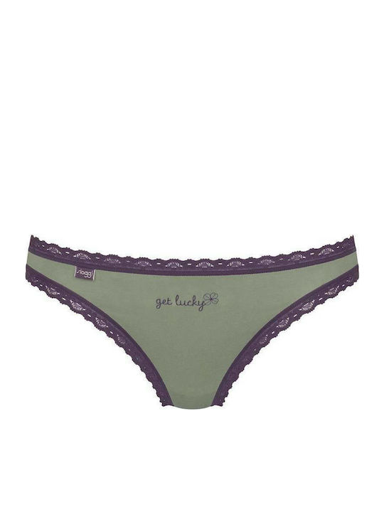 24/7 Weekend H Bumbac Femei Brazilia 3Pack cu Dantelă Verde/violet