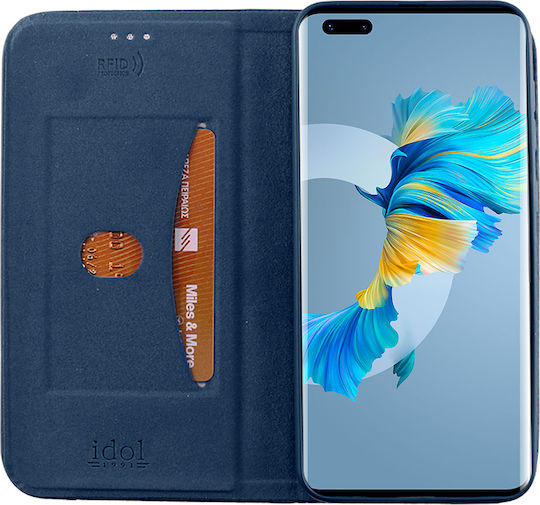 Idol 1991 Elite Anti-RFID Book Synthetic Leather Blue (Huawei Mate 40 Pro)
