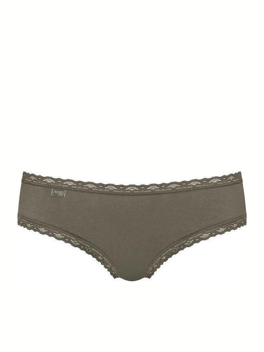 24/7 Weekend H Hipster Βαμβακερά Women's Slip 3Pack with Lace Turquoise/Print/Grey