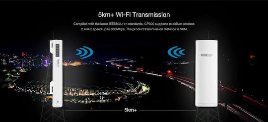 TotoLink CP300 Access Point Wi‑Fi 4 Single Band (2.4GHz) για Εξωτερική Τοποθέτηση