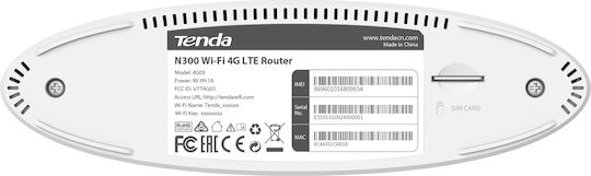 Tenda 4G03 Ασύρματο 4G Router Wi‑Fi 4 με 2 Θύρες