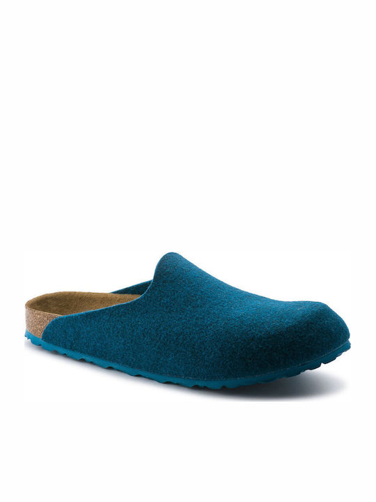 Birkenstock Amsterdam Anatomical Woolen Women's Slippers Blue Narrow Fit