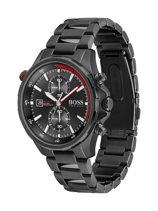 Boss Globetrotter Men's Watch 46mm Chronograph Battery with Grey Stainless Steel Bracelet