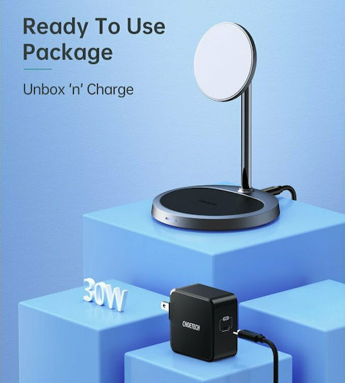 Choetech Φορτιστής Magsafe 15W Power Delivery Γκρι (T575-F & Adapter)