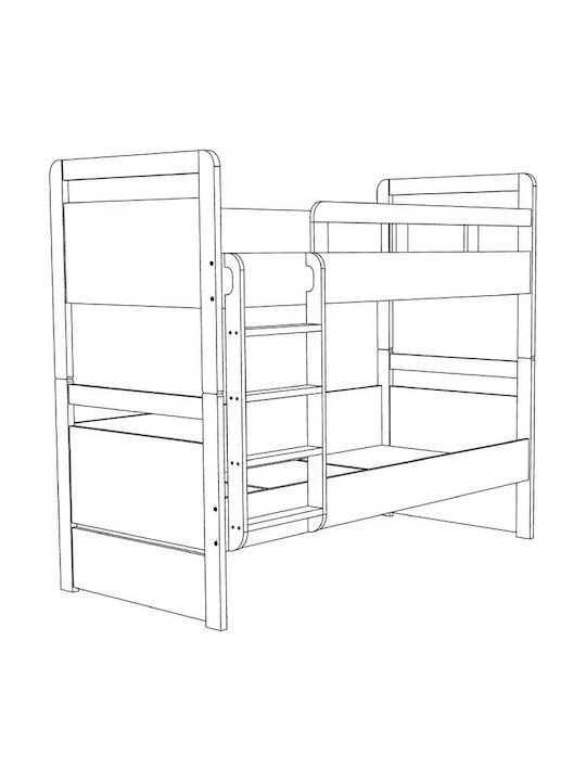 Kinder Kids Bed Bunk Single for Mattress 90x200cm