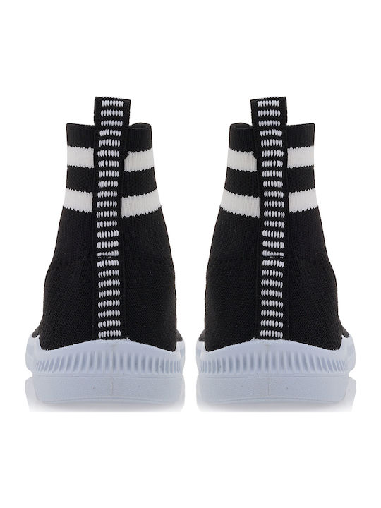 Παιδικά Sneakers High Slip-on Μαύρα