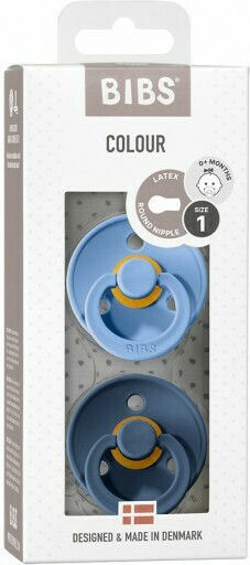 Bibs Πιπίλες Καουτσούκ για 0-6 μηνών Colour Sky Blue / Steel Blue 2τμχ
