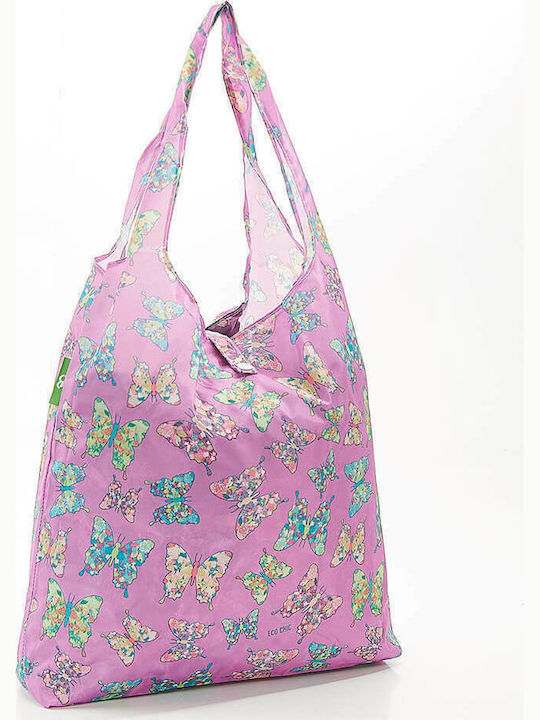 Eco Chic Butterfly Stoff Einkaufstasche in Rosa Farbe