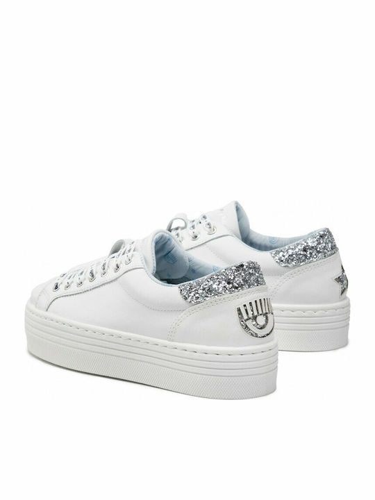 Damen Flatforms Sneakers Weiß