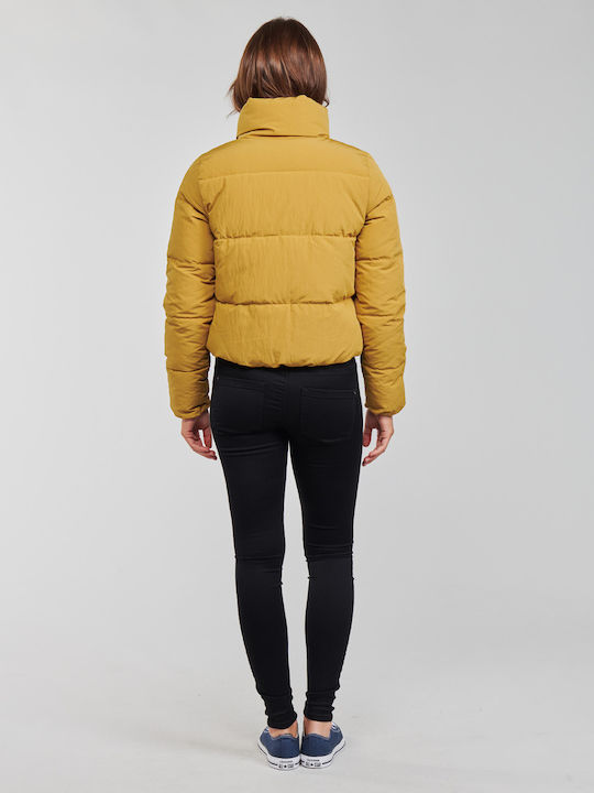 Women's Short Puffer Jacket for Winter Yellow/Honey Mustard