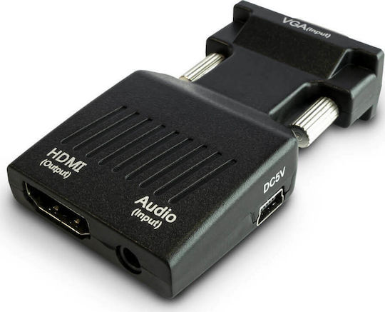 Savio Μετατροπέας VGA male σε 3.5mm / HDMI female 1τμχ CL-145