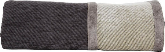 Nef-Nef Homeware New Tanger Armchair Throw 2 Sides 180x180cm Anthracite Beige