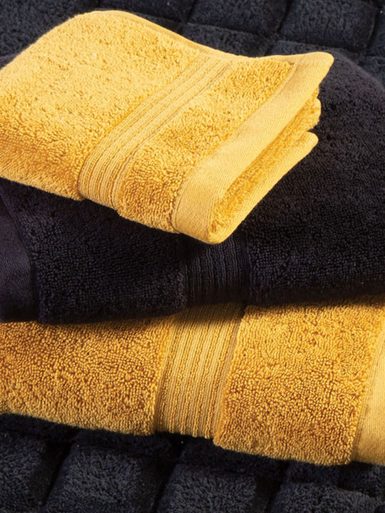 Nef-Nef Homeware Badehandtuch Aegean 80x160εκ. Mustard Gewicht 705gr/m²