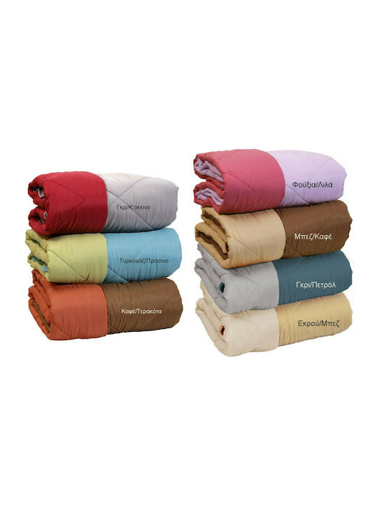 Viopros Duvet Queen with Microfiber Filling 220x240cm Two-tone Fuchsia/Grey 350 GSMGsm