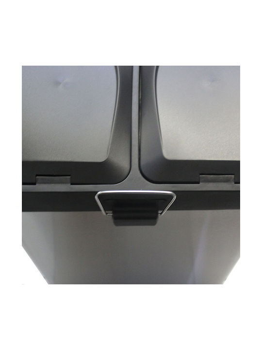 Vesta Vesta Recycling Mülleimer aus Inox mit Pedal Silber 40l