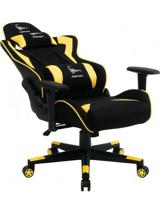 Gembird Scorpion Fabric Gaming Chair with Adjustable Arms Yellow