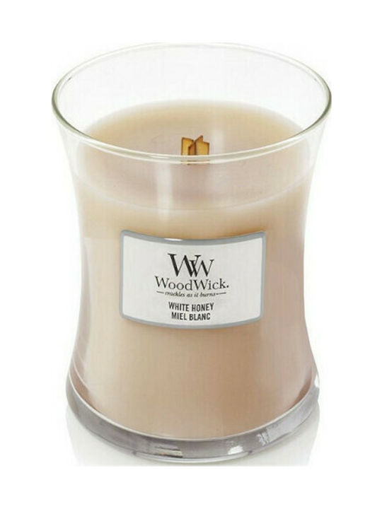 WoodWick Scented Candle Jar with Scent White Honey Beige 610gr 1pcs