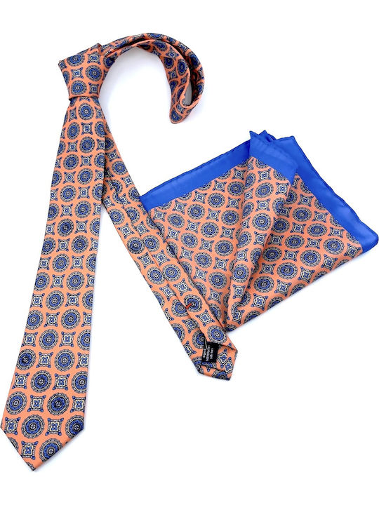 Legend Accessories Herren Krawatten Set Seide Gedruckt in Orange Farbe Legend Accessories Herren Krawatten Set Seide Gedruckt in Orange Farbe