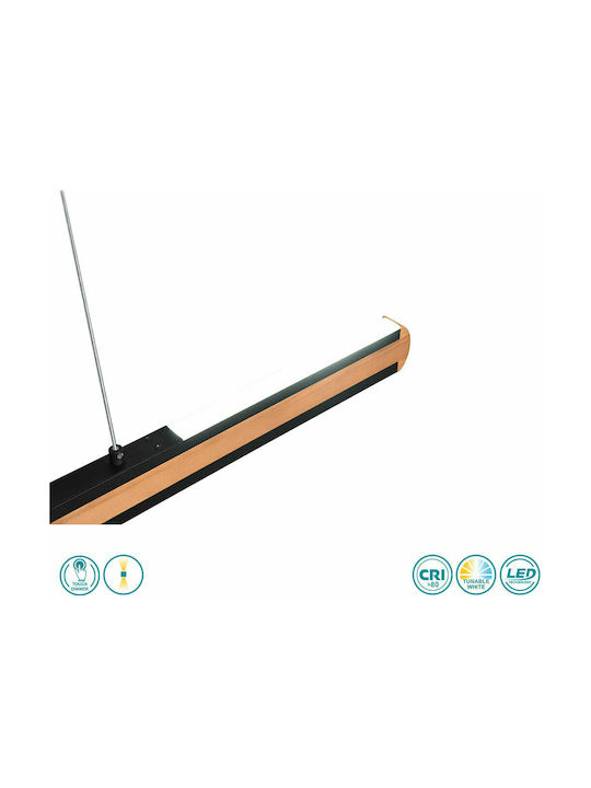 Trio Lighting Deacon Verstellbar Hängelampe Schwarz Schiene 110x6.5x150cm.