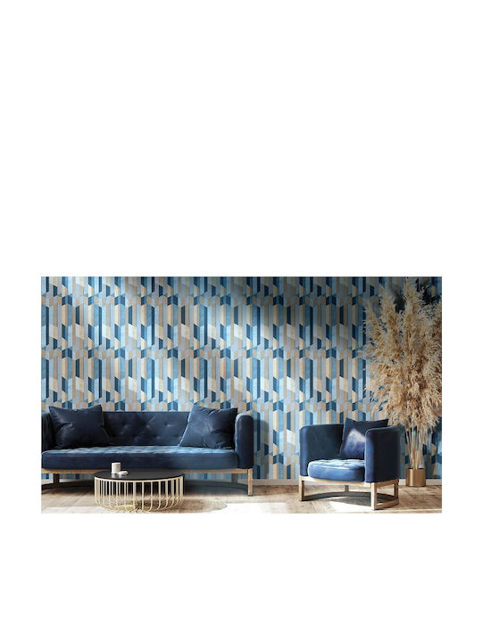 Wallpaper Materika Vinyl Blue L1005xW53cm Washable