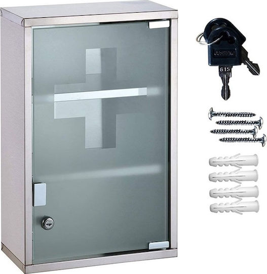 Timeless Tools Metallisches Erste-Hilfe-Set 50x30x11.5cm Metallisches Erste-Hilfe-Set Wandhalterung mit Schloss