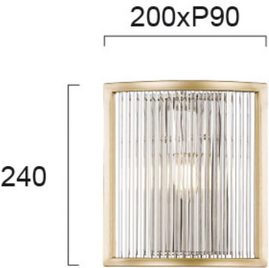 Viokef Karolina Lamp Wall Transparent 20x20cm