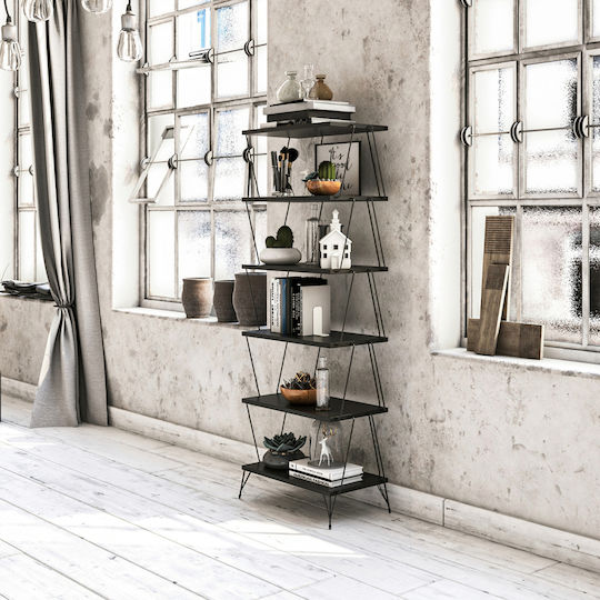 Bookcase A-g Balaban Anthracite / Black 48x31x165cm