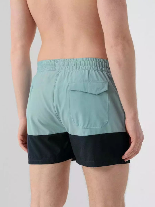 4F Herren Badebekleidung Shorts Light Blue / Navy Gestreift