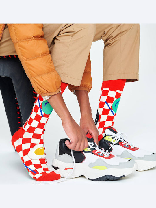 Happy Socks Early Bird Дамски Чорапи с Дизайн Червени 1Пакет