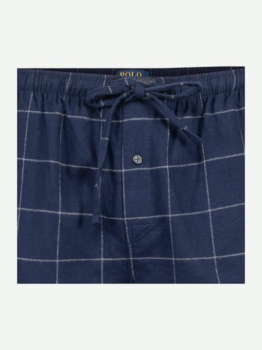 Ralph Lauren Χειμερινή Καρό Ανδρική Πιτζάμα Βαμβακερή Navy Μπλε