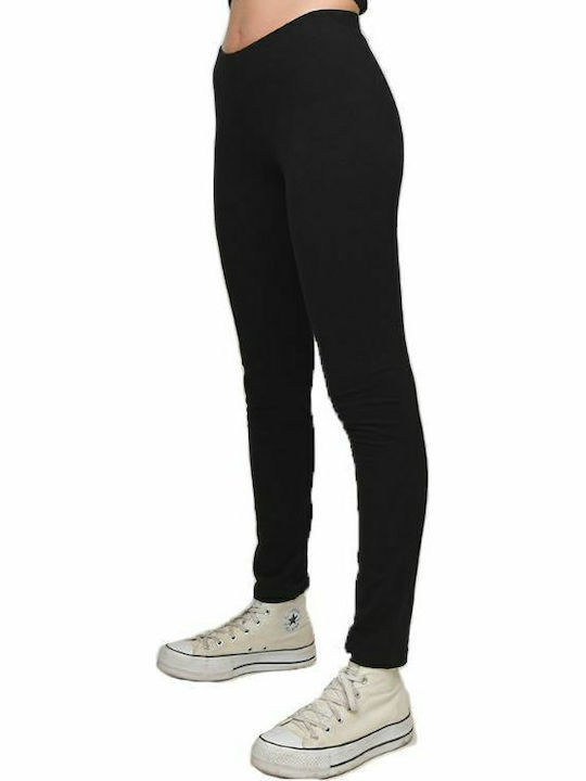 Frauen Lang Leggings Fleece-Beschichtung Schwarz