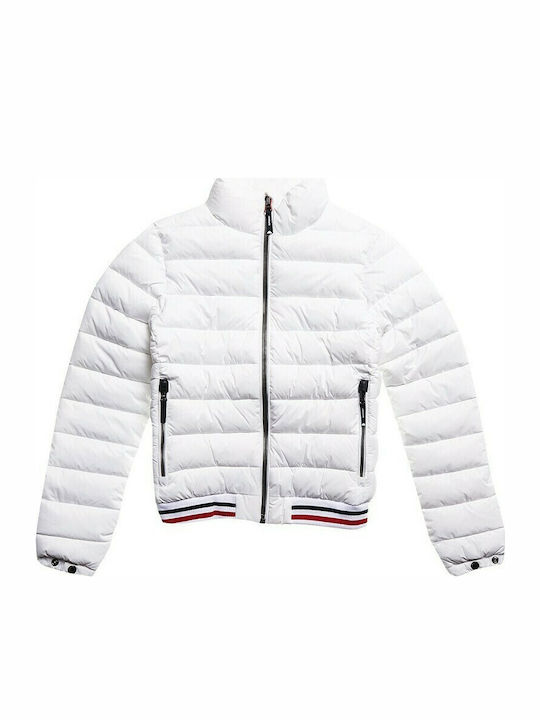 Women's Short Puffer Jacket for Winter White
