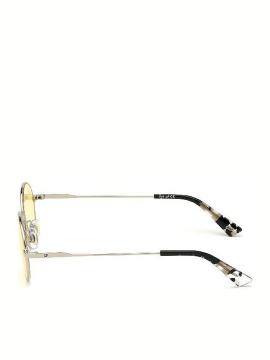 Web Women's Sunglasses with Silver Metal Frame and Yellow Lens