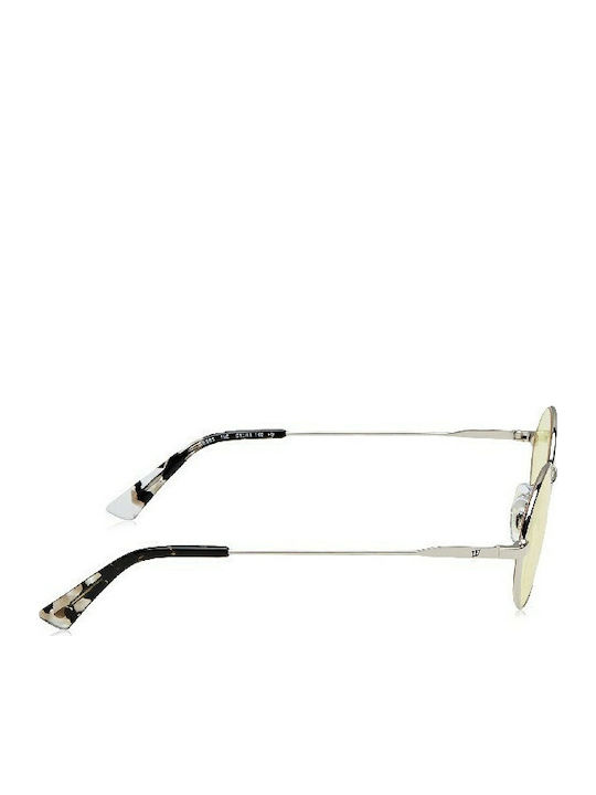 Web Women's Sunglasses with Silver Metal Frame and Yellow Lens