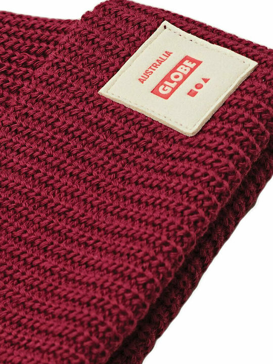 Globe Sustain Knitted Beanie Cap Burgundy GB