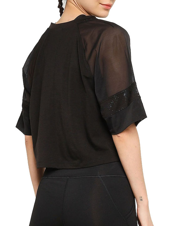 Puma Fashion Luxe Raglan Femeie Sport Bluză 3/4 maneca Neagră