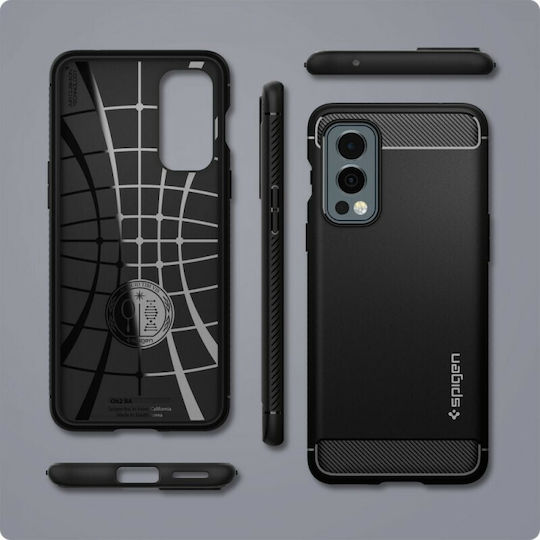 Spigen Rugged Armor Back Cover Silicone 2mm Durable Matte Black (OnePlus Nord 2) ACS03663